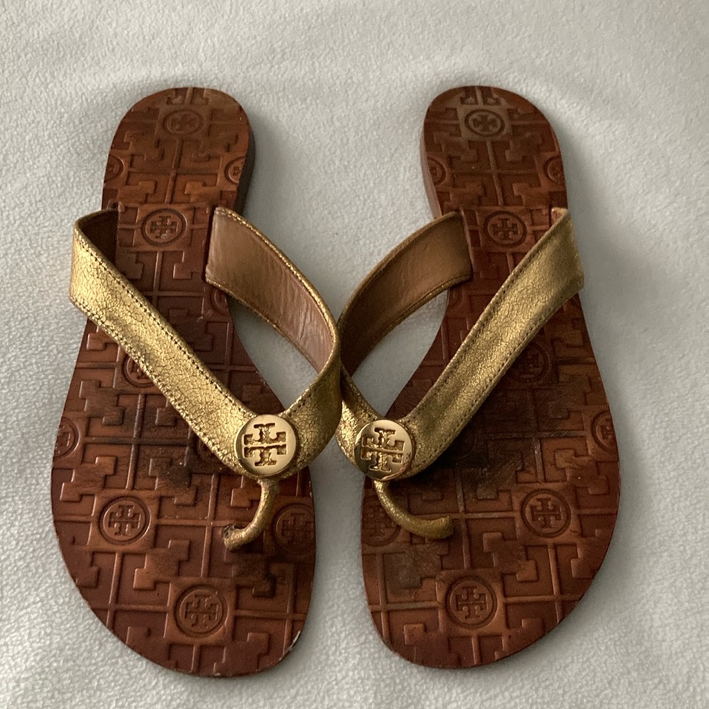 Tory Burch Leather Monogrammed Sandals